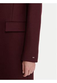 TOMMY HILFIGER - Tommy Hilfiger Płaszcz wełniany WW0WW46547 Bordowy Regular Fit. Kolor: czerwony. Materiał: wełna #3