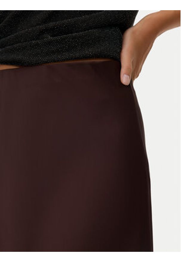 Vero Moda Spódnica midi Elena 10337459 Brązowy Regular Fit. Kolor: brązowy. Materiał: syntetyk