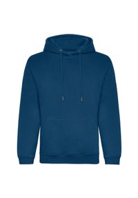 AWDIS - Organiczna Bluza Z Kapturem Unisex Dla Dorosłych. Typ kołnierza: kaptur. Kolor: niebieski