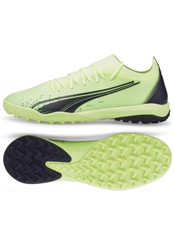 Buty piłkarskie Puma Ultra Match Tt M 106903 01 żółte zielone. Zapięcie: sznurówki. Kolor: żółty. Materiał: syntetyk, guma. Sport: piłka nożna