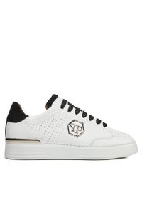 Philipp Plein - PHILIPP PLEIN Sneakersy Leather Lo Top SADS USC0537 PLE022N Biały. Kolor: biały. Materiał: skóra