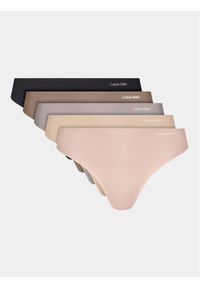 Calvin Klein Underwear Komplet 5 par stringów 000QD3556E Kolorowy. Materiał: syntetyk. Wzór: kolorowy #1
