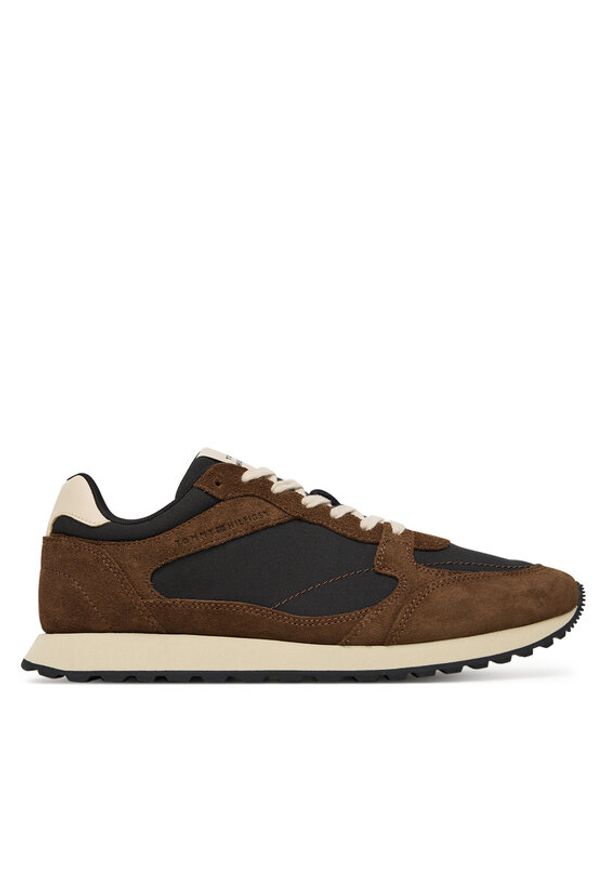 TOMMY HILFIGER - Tommy Hilfiger Sneakersy New Runner Eva Mix FM0FM05638 Brązowy. Kolor: brązowy. Materiał: zamsz, skóra