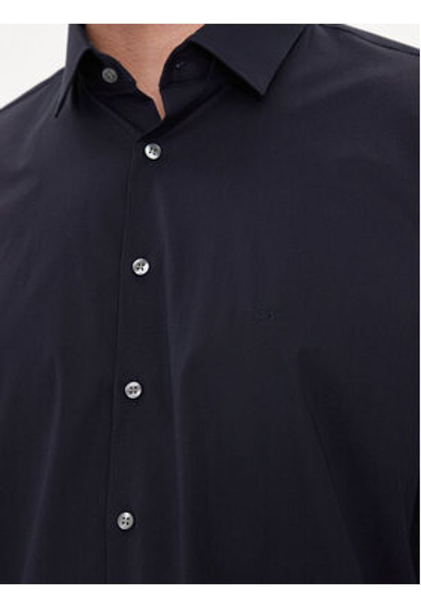 Calvin Klein Koszula K10K113160 Granatowy Slim Fit. Kolor: niebieski. Materiał: bawełna