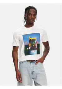 Hunter T-Shirt Brodie Graphic HARM0036251 Biały Regular Fit. Kolor: biały. Materiał: bawełna
