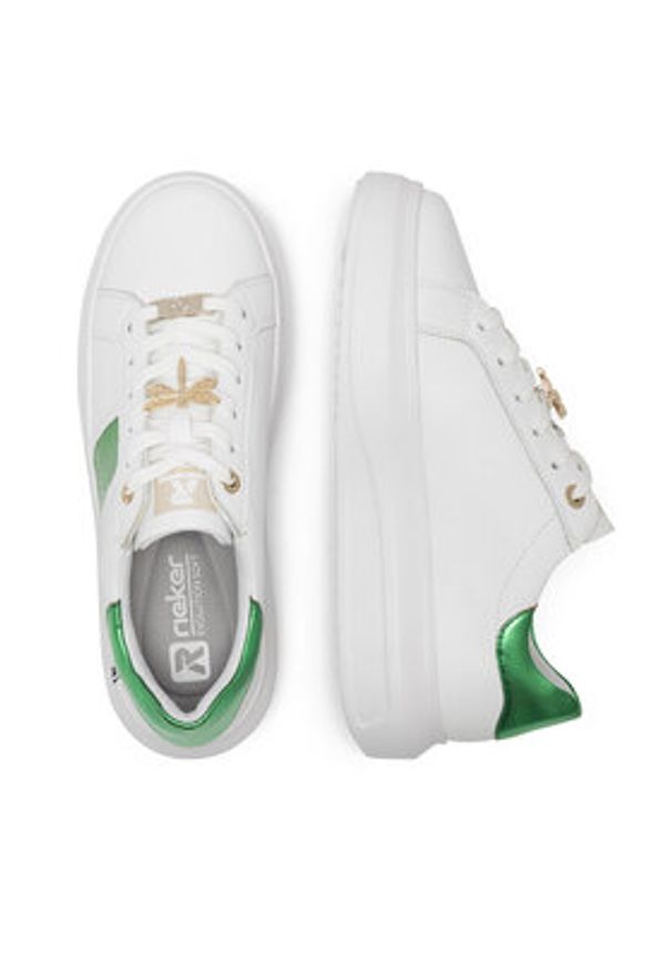 Rieker Revolution Lifestyle Sneakersy W1202-81 Biały. Kolor: biały. Materiał: skóra