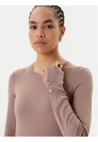 Guess Sweter W2YR30 Z2V62 Brązowy Regular Fit. Kolor: brązowy. Materiał: wiskoza