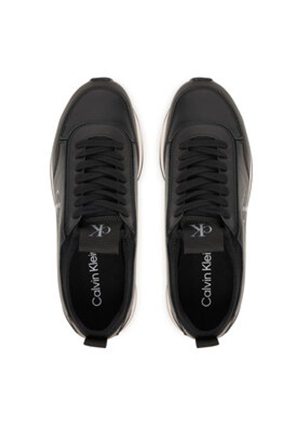 Calvin Klein Sneakersy Retro Runner Sock Panl Lth Neo HW0HW03118 Czarny. Kolor: czarny. Materiał: skóra