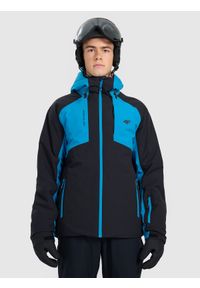 4f - 4F Kurtka narciarska membrana 8000 męska - niebieska XL. Kolor: niebieski. Materiał: materiał, poliester. Długość rękawa: raglanowy rękaw. Sezon: zima #1
