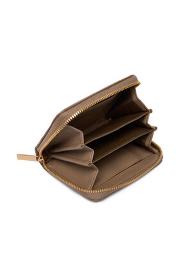 Calvin Klein Portfel Emblem Aop Embossed Zip Around LV04F1081G Beżowy. Kolor: beżowy. Materiał: skóra