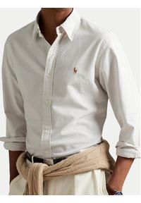Polo Ralph Lauren Koszula 710953710004 Beżowy jasny Slim Fit. Typ kołnierza: polo. Kolor: beżowy. Materiał: bawełna #4