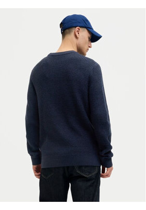 Jack & Jones Sweter Global 12287594 Granatowy Regular Fit. Kolor: niebieski. Materiał: bawełna