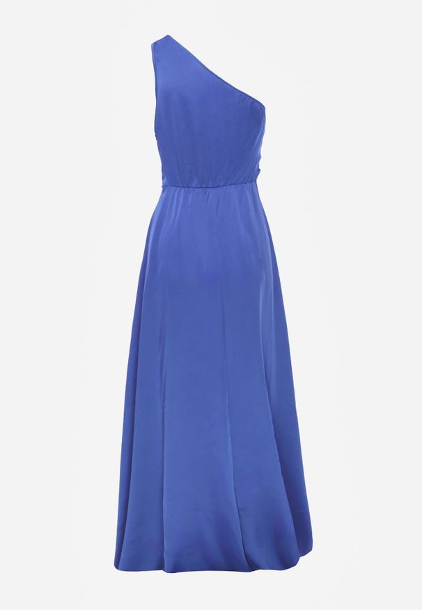 Renee - Niebieska Elegancka Sukienka na Jedno Ramię o Asymetrycznym Fasonie Leylane. Kolor: niebieski. Typ sukienki: asymetryczne. Styl: elegancki. Długość: maxi