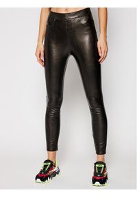 Spanx - SPANX Spodnie skórzane Leather-Like Ankle 20282R Czarny Skinny Fit. Kolor: czarny. Materiał: skóra, wiskoza #1