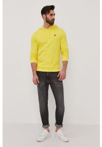 Lyle & Scott Bluza bawełniana męska kolor żółty z kapturem gładka. Okazja: na co dzień. Typ kołnierza: kaptur. Kolor: żółty. Materiał: bawełna. Wzór: gładki. Styl: casual #5