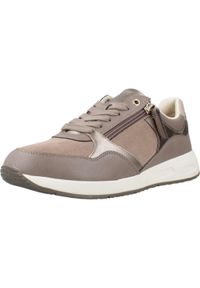 Geox - Buty GEOX D BULMYA Brązowy. Kolor: brązowy. Materiał: skóra, syntetyk, tkanina. Styl: sportowy #1