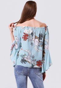 Born2be - Jasnoniebieska Bluzka Intuitively. Kolor: niebieski. Wzór: kwiaty, nadruk #7