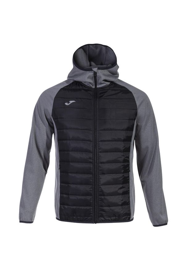 Joma - Bluza dresowa sportowa męska Berna III Softshell Hoodie. Kolor: wielokolorowy, czarny, szary. Materiał: poliester