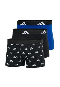 Adidas - Bokserki Active Flex Cotton 3 pak. Kolor: zielony, niebieski, wielokolorowy, biały. Materiał: elastan, bawełna. Sport: fitness