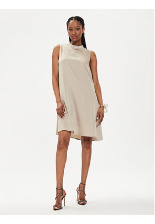 Bruuns Bazaar Sukienka koktajlowa Narin BBW3911 Beżowy Relaxed Fit. Kolor: beżowy. Materiał: syntetyk. Styl: wizytowy