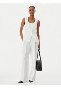 TOMMY HILFIGER - Tommy Hilfiger Spodnie materiałowe WW0WW48884 Biały Wide Leg. Kolor: biały. Materiał: bawełna #4