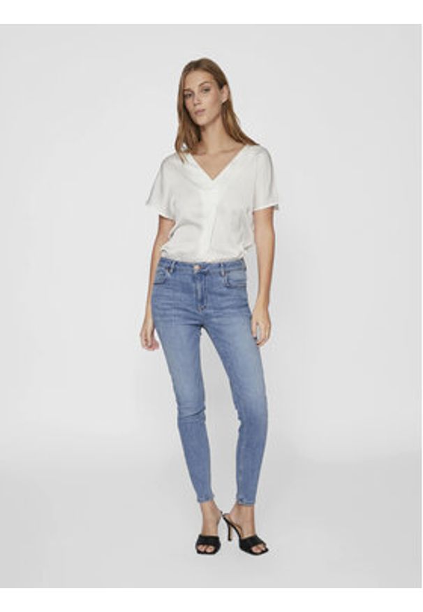 Vila Jeansy Sarah 14094341 Niebieski Skinny Fit. Kolor: niebieski