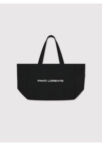 Pako Lorente - PAKO LORENTE - Czarna duża torba materiałowa unisex. Kolor: czarny. Materiał: materiał
