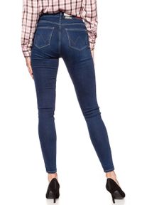 Wrangler - WRANGLER HIGH SKINNY COSY FEEL W27HRL21L. Stan: podwyższony. Wzór: jednolity, aplikacja #6