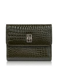 PAOLO PERUZZI - Portfel damski skórzany mały ciemnozielony croco z ochroną RFID Paolo Peruzzi AL-03-GB. Kolor: zielony. Materiał: skóra #1