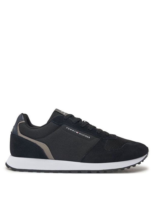 TOMMY HILFIGER - Tommy Hilfiger Sneakersy FM0FM05465 Czarny. Kolor: czarny. Materiał: skóra, zamsz