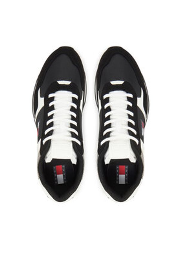 Tommy Jeans Sneakersy Tjm Runner Casual EM0EM01590 Czarny. Okazja: na co dzień. Kolor: czarny. Materiał: materiał