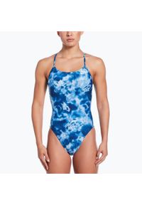 Strój pływacki jednoczęściowy damski Nike Hydrastrong Cutout. Kolor: niebieski