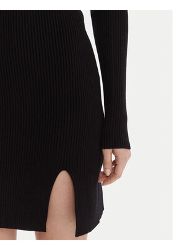 Kontatto Sukienka dzianinowa 3M0827C Czarny Slim Fit. Kolor: czarny. Materiał: wiskoza