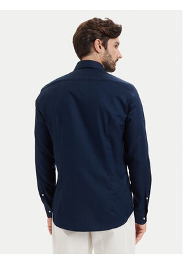 TOMMY HILFIGER - Tommy Hilfiger Koszula Dobby MW0MW43747 Granatowy Regular Fit. Kolor: niebieski. Materiał: bawełna