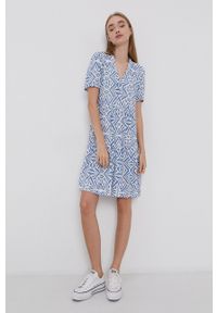 only - Only Sukienka mini oversize. Kolor: niebieski. Materiał: tkanina, materiał, wiskoza. Typ sukienki: oversize. Długość: mini #3