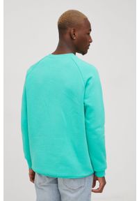 adidas Originals bluza Adicolor męska kolor zielony gładka. Okazja: na co dzień. Kolor: zielony. Materiał: bawełna. Długość rękawa: raglanowy rękaw. Wzór: gładki. Styl: casual