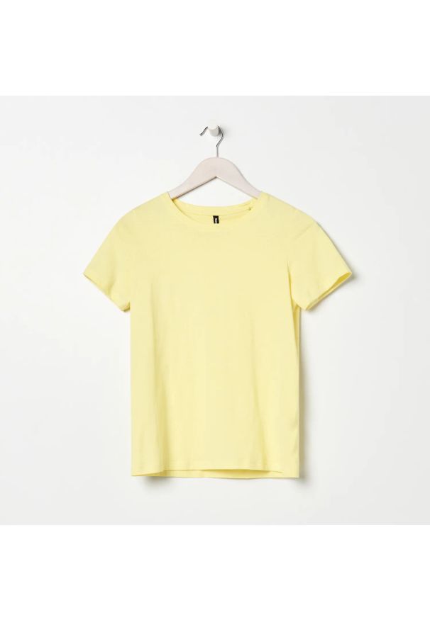 Sinsay - Koszulka basic - Żółty. Kolor: żółty