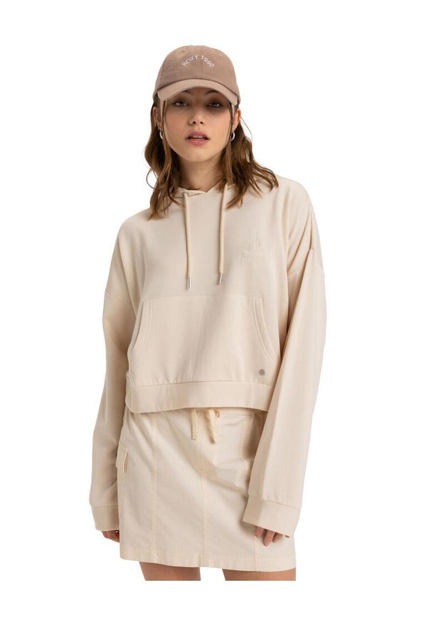 Roxy - Bluza z kapturem dla Kobiety SURFING BY DAYLIGHT Beżowy. Typ kołnierza: kaptur. Kolor: beżowy. Materiał: poliester, materiał, elastan. Długość rękawa: długi rękaw. Długość: długie. Sezon: zima