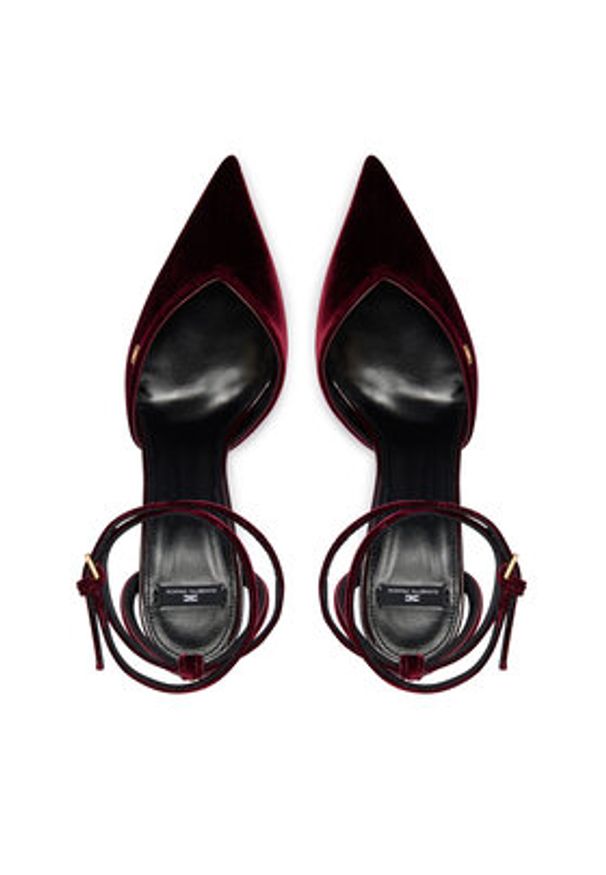 Elisabetta Franchi Szpilki SA-74L-57E2-EA4 Bordowy. Kolor: czerwony. Materiał: materiał. Obcas: na szpilce