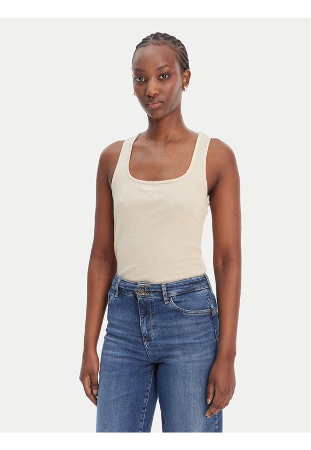 Liu Jo Sport Top TA6173 J3845 Écru Regular Fit. Materiał: wiskoza. Styl: sportowy