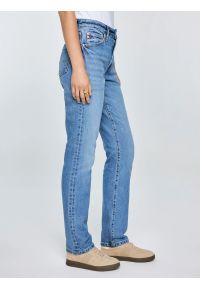 Big-Star - Jeansy damskie proste niebieskie Charlotte 485. Okazja: na co dzień. Stan: podwyższony. Kolor: niebieski. Styl: vintage, casual