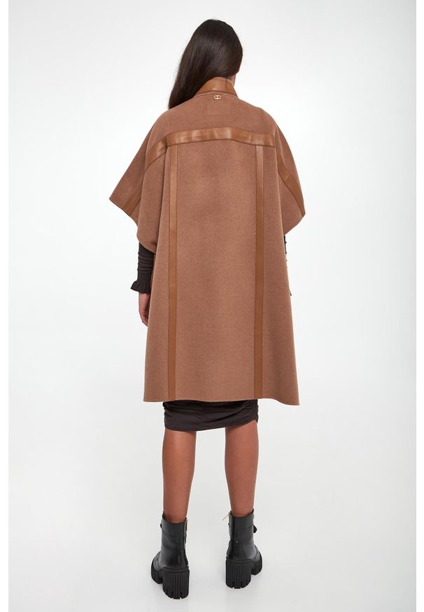 Twinset Milano - Ponczo damskie wełniane TWINSET. Materiał: wełna