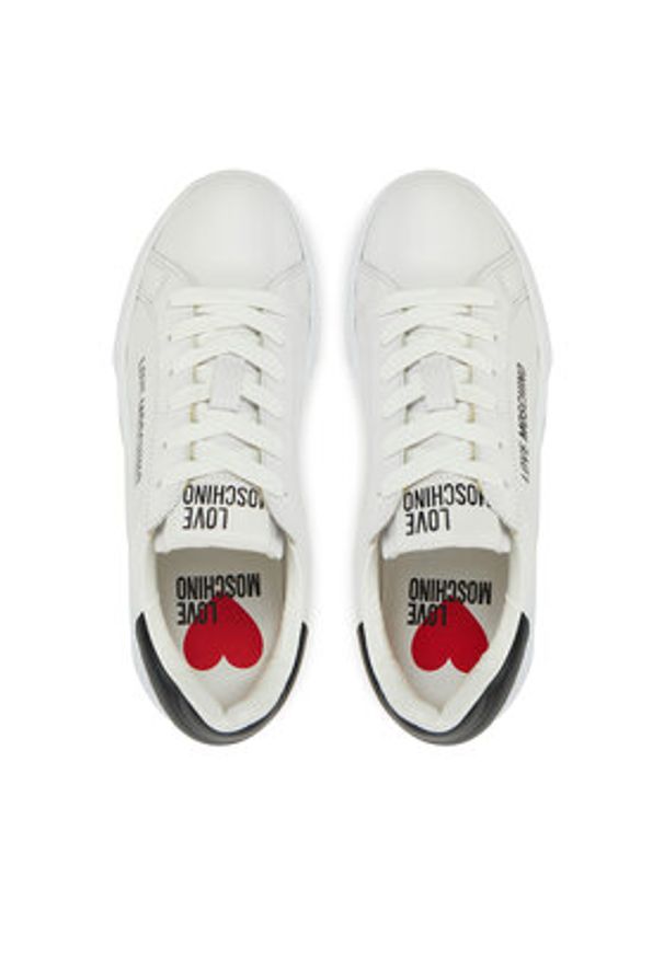 Love Moschino - LOVE MOSCHINO Sneakersy JA15034G1MIA110A Biały. Kolor: biały. Materiał: skóra