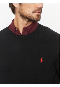 Polo Ralph Lauren Sweter 710810846020 Czarny Regular Fit. Typ kołnierza: polo. Kolor: czarny. Materiał: bawełna #4