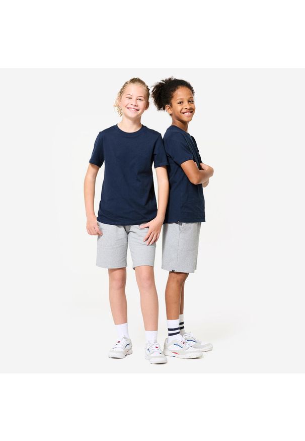 DOMYOS - Spodenki sportowe dla dzieci Decathlon. Okazja: na uczelnię, na co dzień. Materiał: materiał, poliester, elastan, bawełna. Styl: sportowy. Sport: joga i pilates