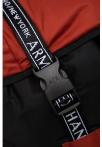 Armani Exchange plecak męski kolor czerwony duży z nadrukiem. Kolor: czerwony. Wzór: nadruk #2
