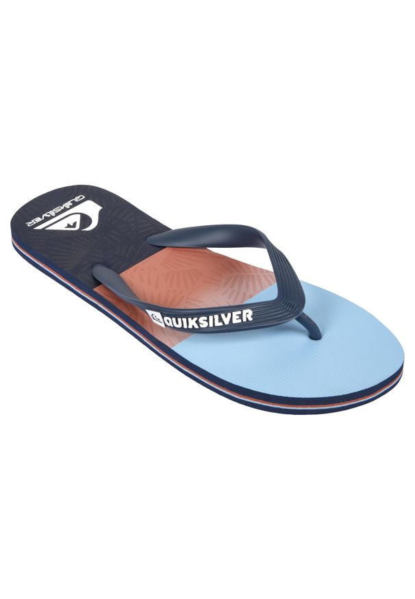 Japonki męskie Quiksilver Molokai. Kolor: pomarańczowy, niebieski, wielokolorowy. Materiał: guma