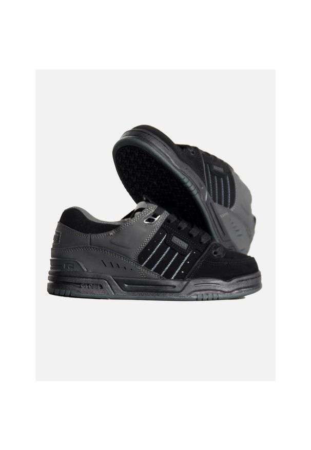 Buty Globe Fusion czarne skórzane sneakersy. Okazja: na co dzień. Kolor: czarny. Materiał: skóra. Sport: skateboard