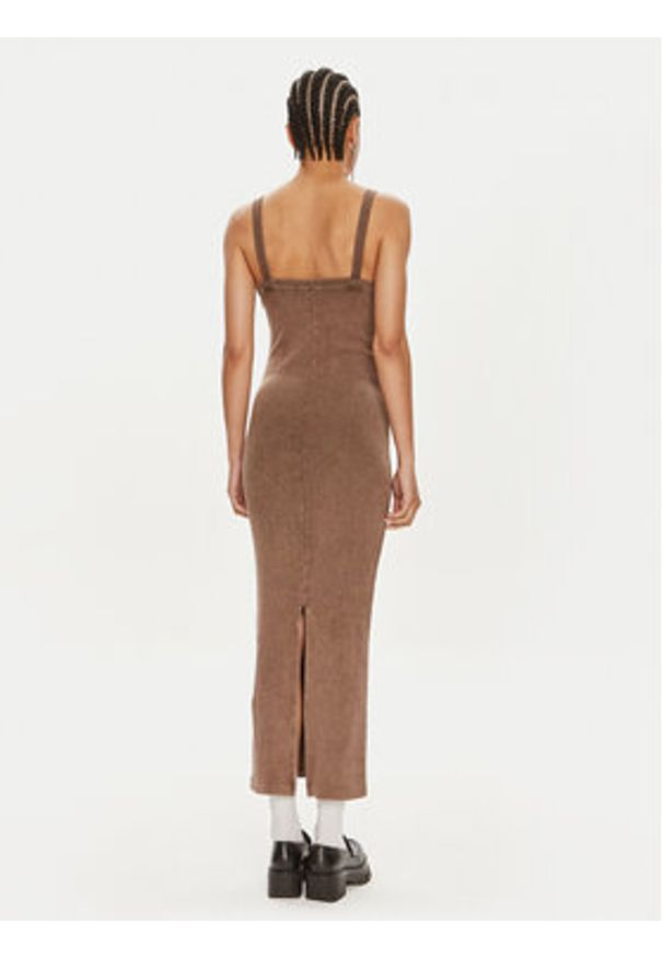 ROTATE Sukienka letnia Vigdis 1124431705 Brązowy Slim Fit. Kolor: brązowy. Materiał: bawełna. Sezon: lato