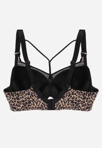 Born2be - Brązowy Biustonosz z Ozdobną Siateczką i Paseczkami przy Dekolcie Anesa. Kolor: brązowy #3